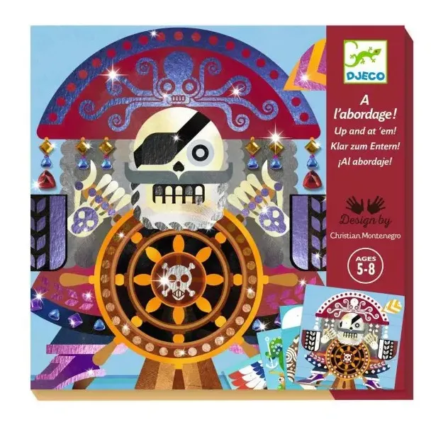 Kit artistico con fogli metallo e strass Pirati