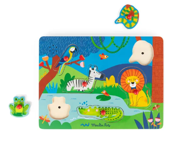 Puzzle sonoro in legno ad incastro, Les Toupitis