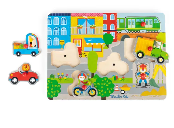Puzzle sonoro in legno città, Les Popipop