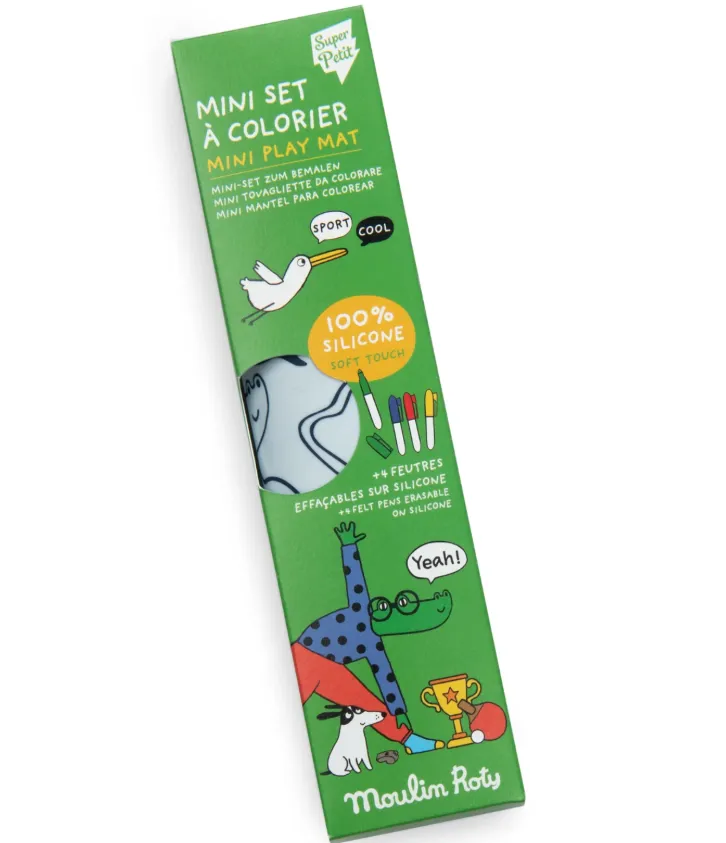 Mini tovaglietta in silicone da colorare con pennarelli, Sport