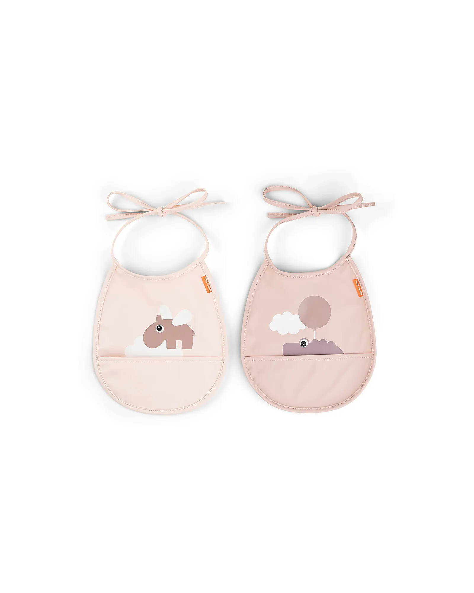Set 2 bavaglini impermeabili con tasca - Cipria