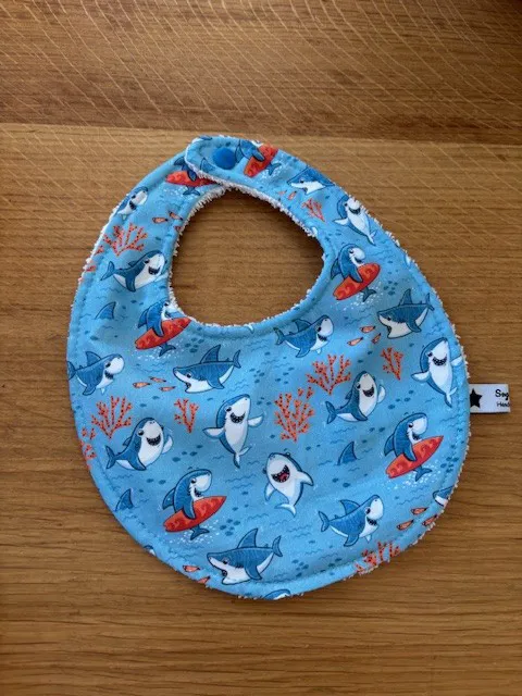 Bavaglia in cotone animali Squali