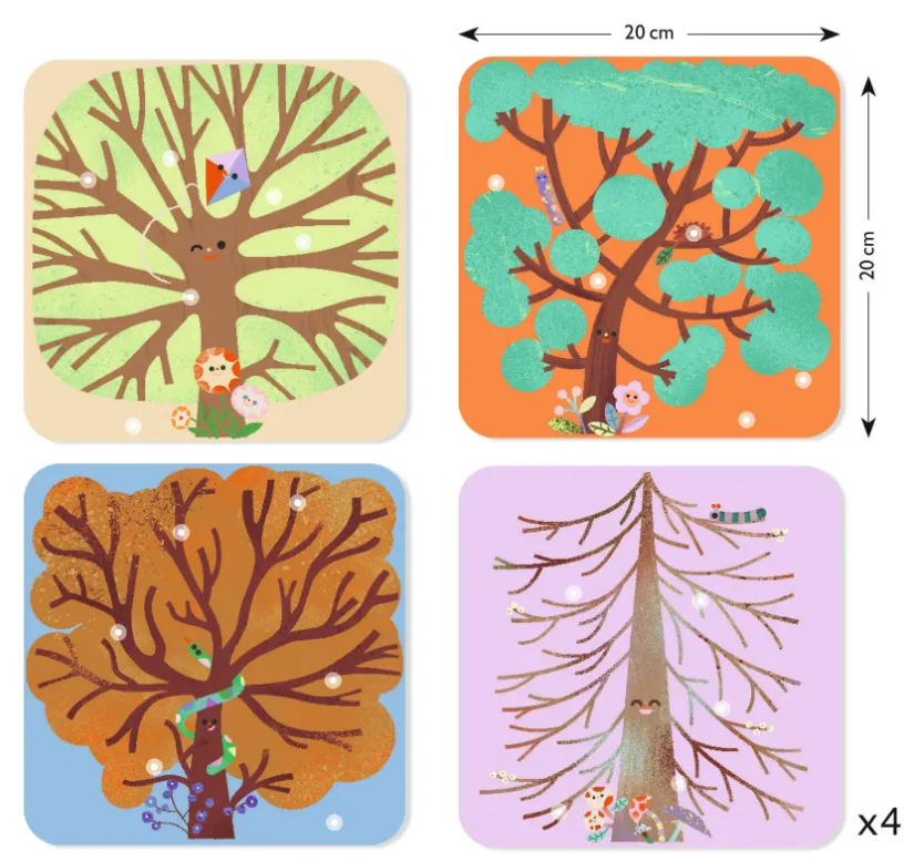Kit artistico - Quadri con feltro - Alberi Quattro Stagioni