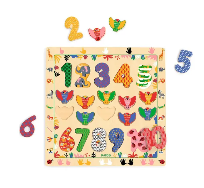 Puzzle in legno Numeri 1-10