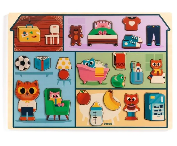 Puzzle ad incastro in legno - Casa