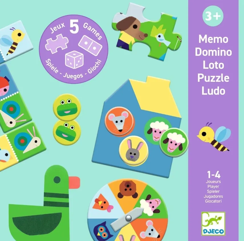 Set giochi Memo-Loto-Domino alla fattoria