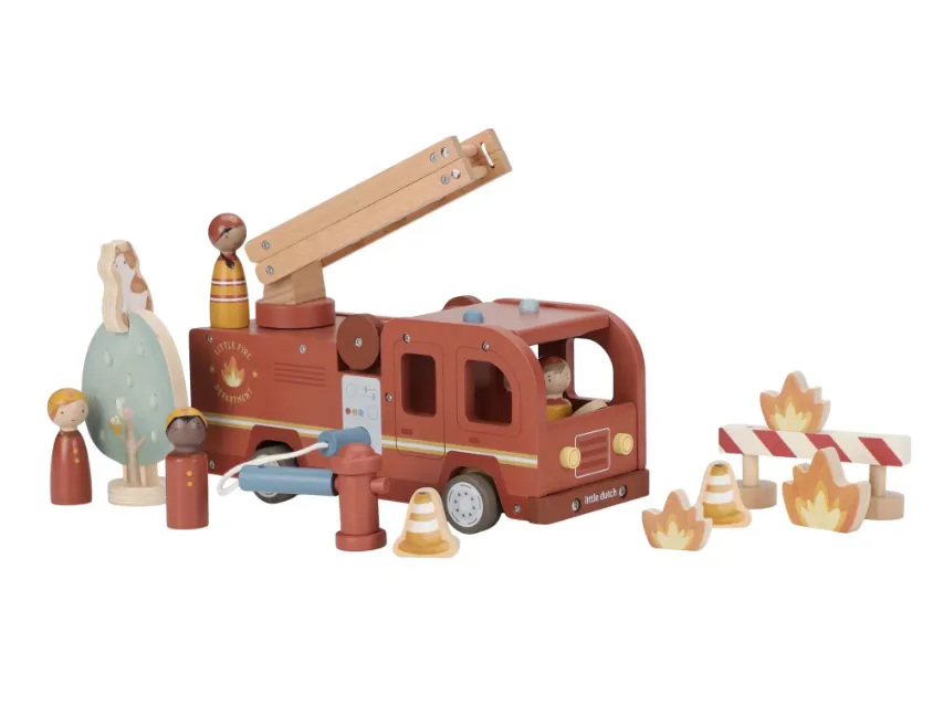 Camion dei pompieri grande in legno