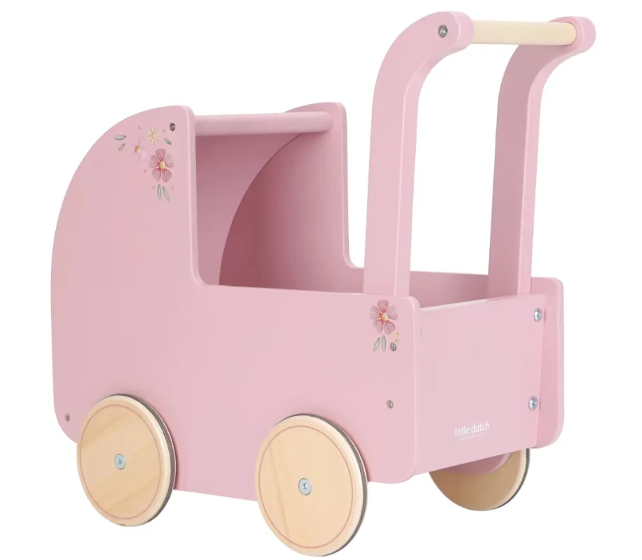 Carrozzina per bambole in legno