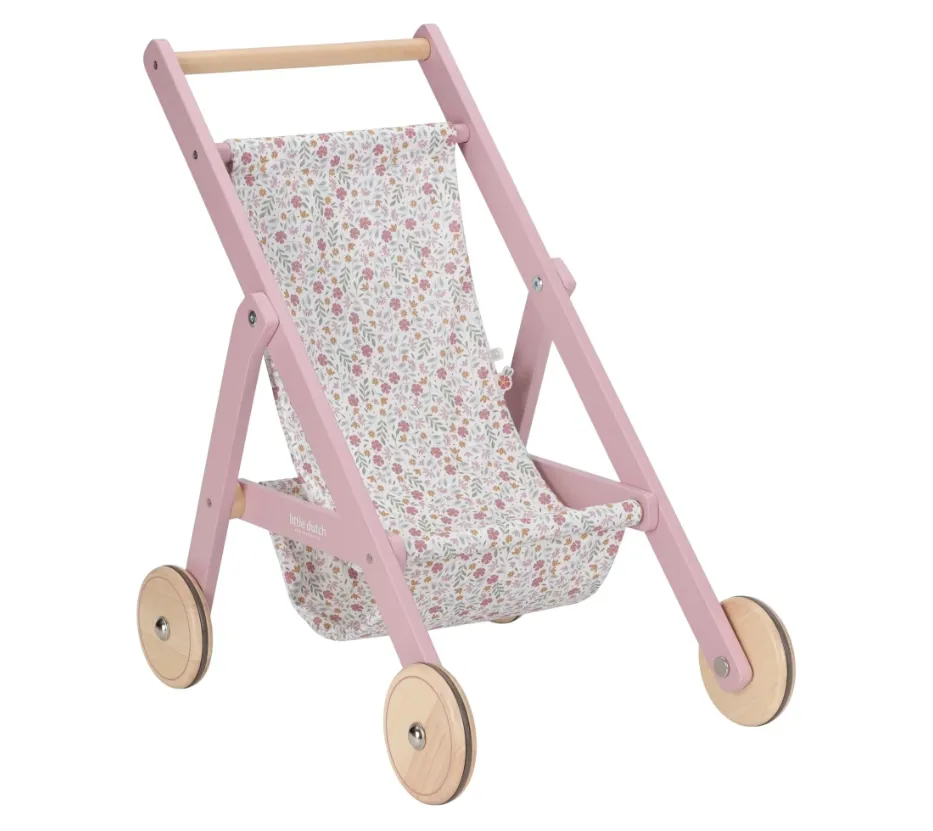 Passeggino per bambole in legno