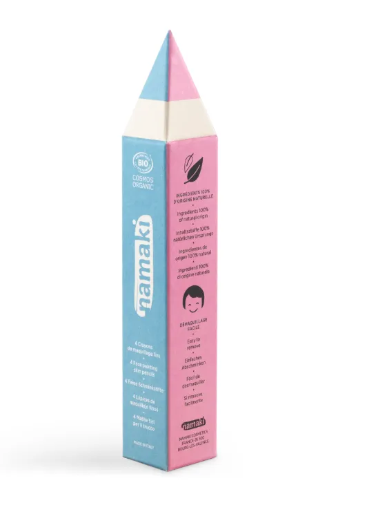 Matite per il trucco viso Slim - 4 colori - Giallo - Rosa - Turchese - Bianco