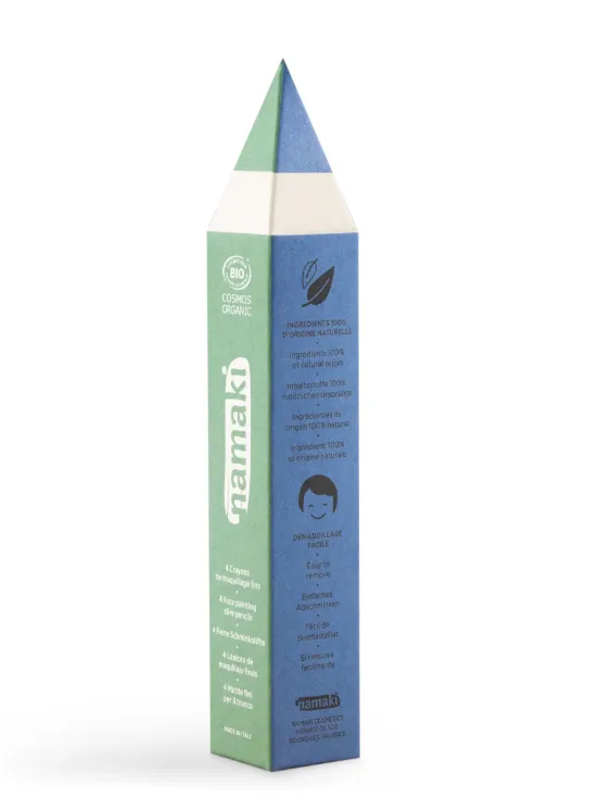 Matite per il trucco Slim - 4 colori - Giallo - Verde - Blu - Rosso