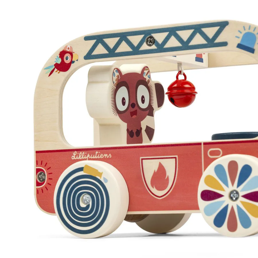 Camion dei pompieri in legno Jack il leone