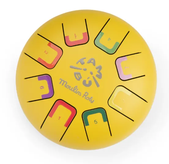 Tamburo piccolo con linguette in metallo GIALLO