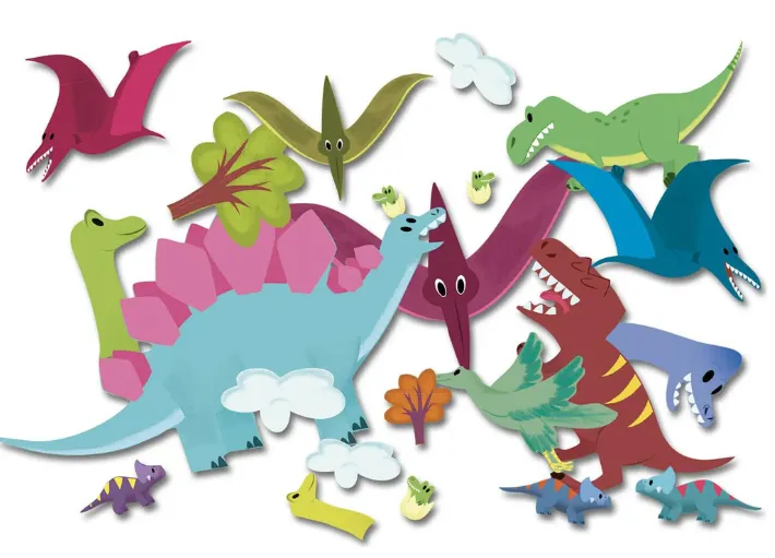 200 Adesivi Dinosauri con fondali