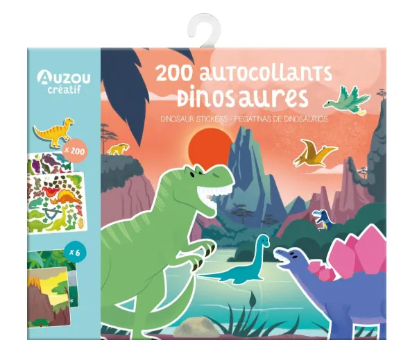 200 Adesivi Dinosauri con fondali