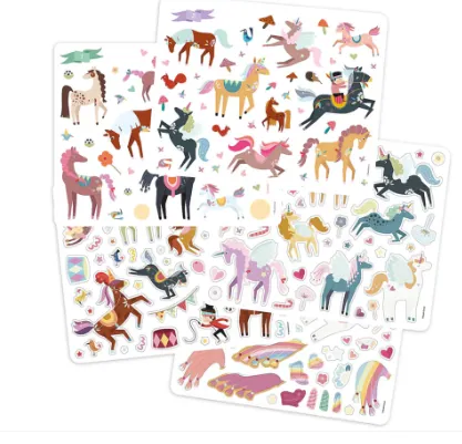 200 Adesivi unicorni e cavalli con fondali