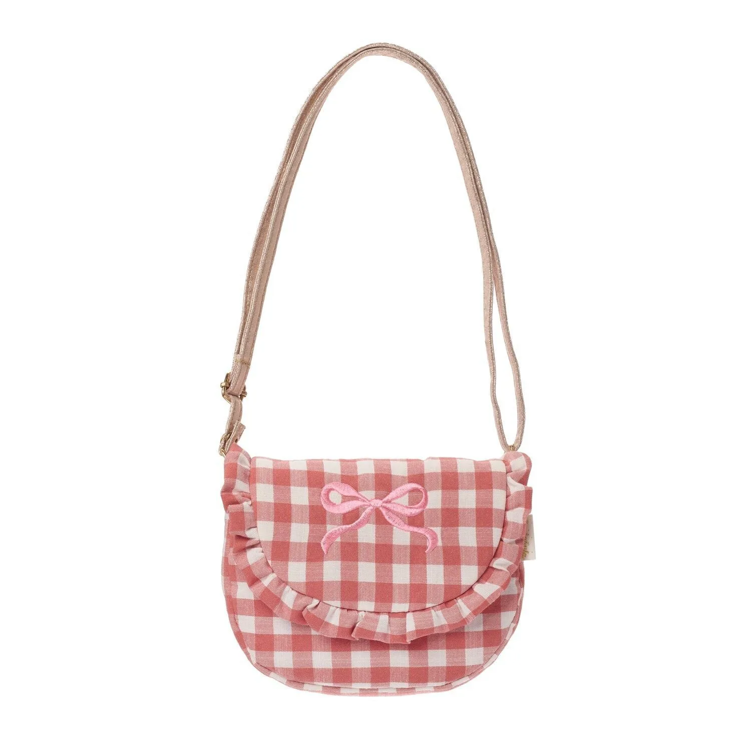 Borsa con fiocco a balze a quadretti