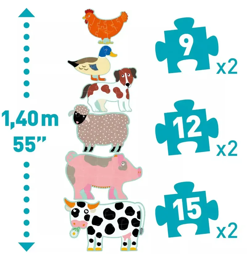 Puzzle gigante animali della fattoria 36 pz