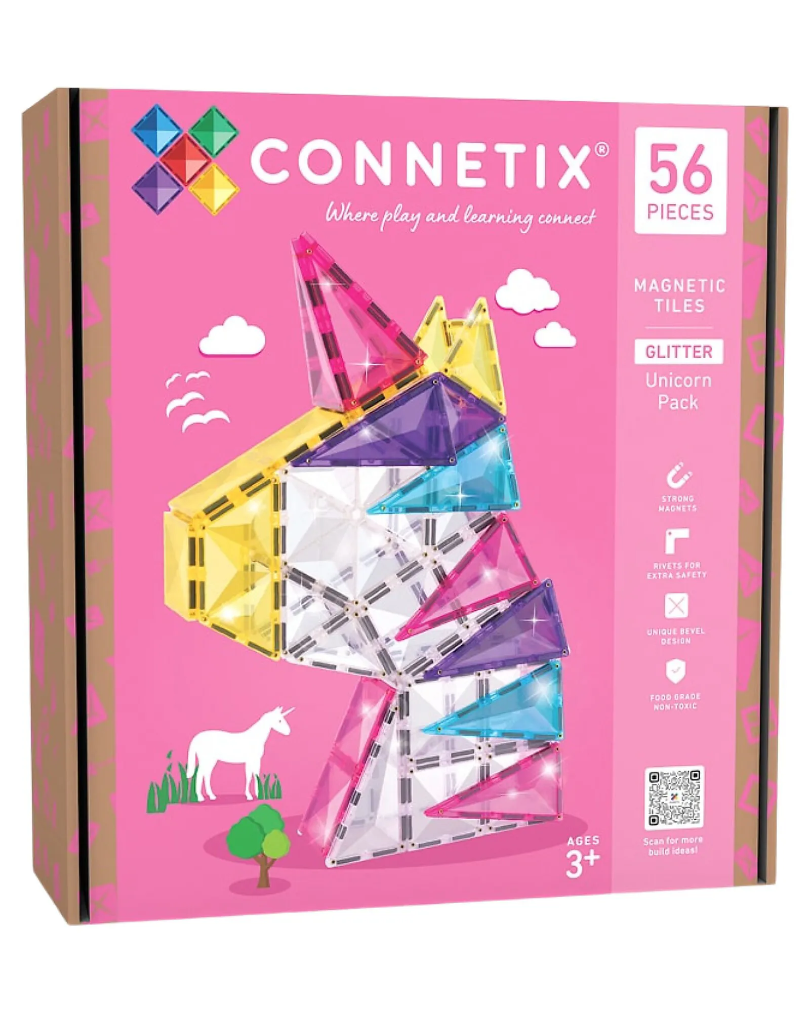 Connetix Set Unicorno Glitter - 56 Pezzi