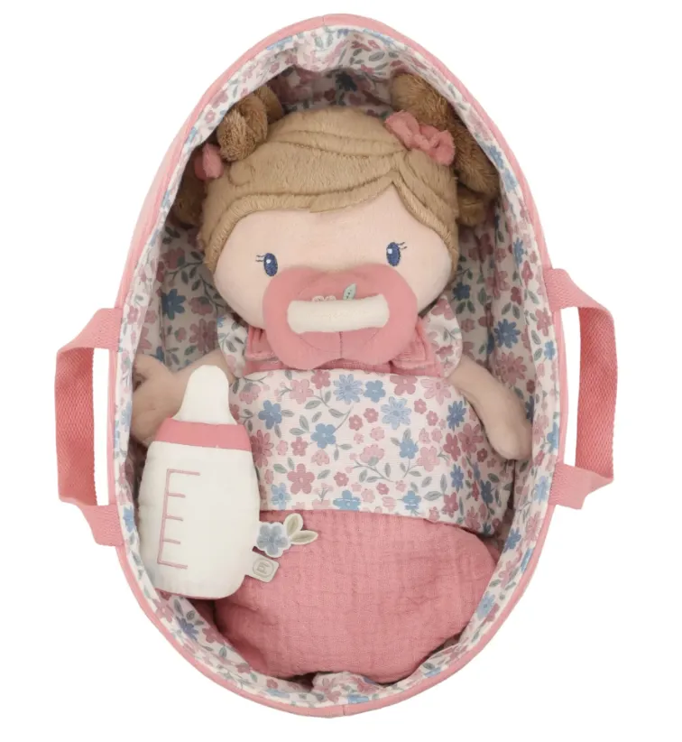 Bambola Rosa con culla