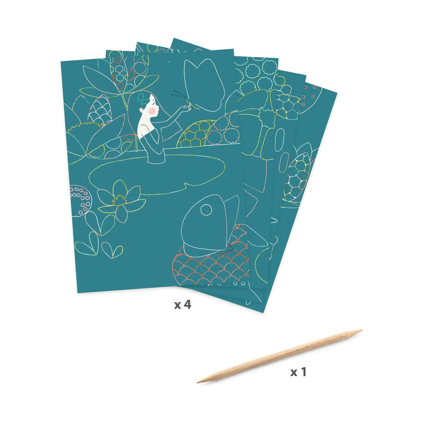 Gioco carte da grattare iridescenti - Lo stagno