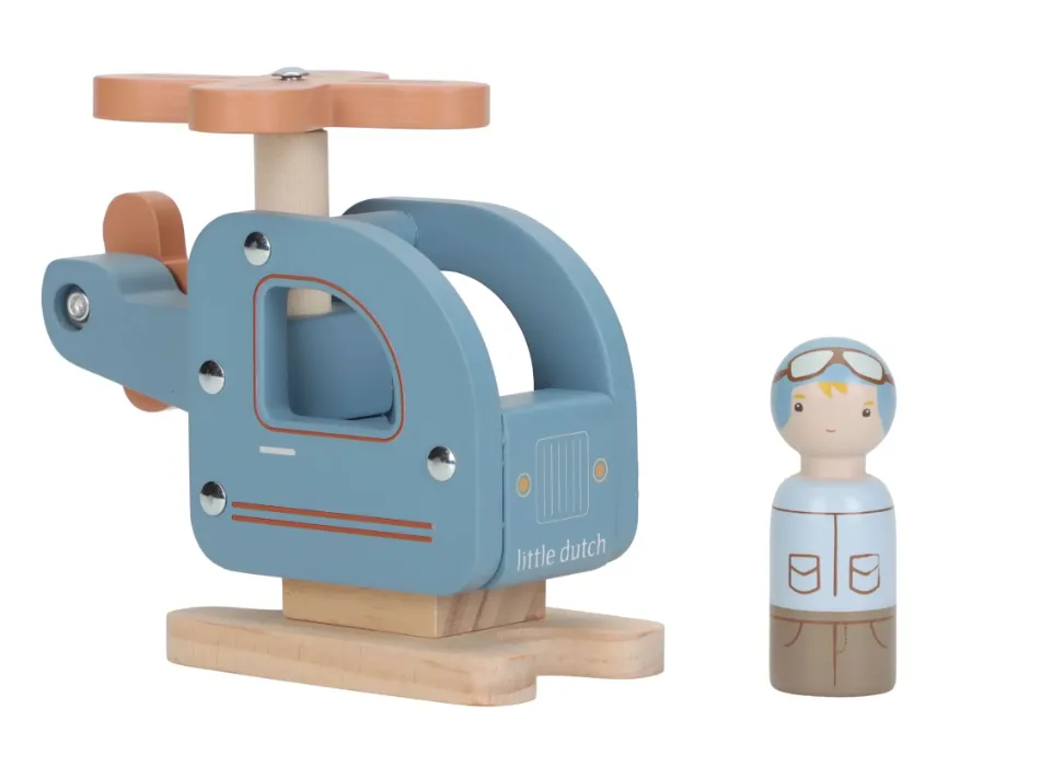 Elicottero giocattolo in legno - Blu