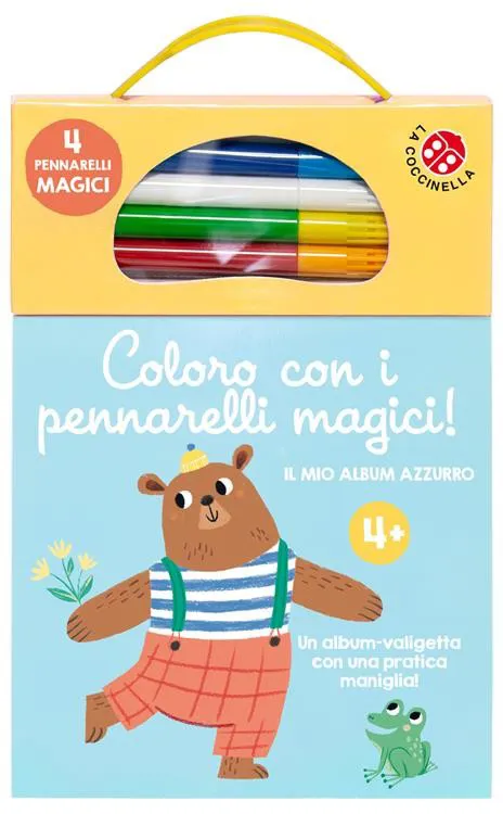 Coloro con i pennarelli magici 4+. Il mio album azzurro. Ediz. illustrata. Con pennarelli