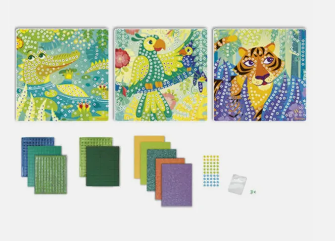 3 Mosaici Giungla - Stick and Fun