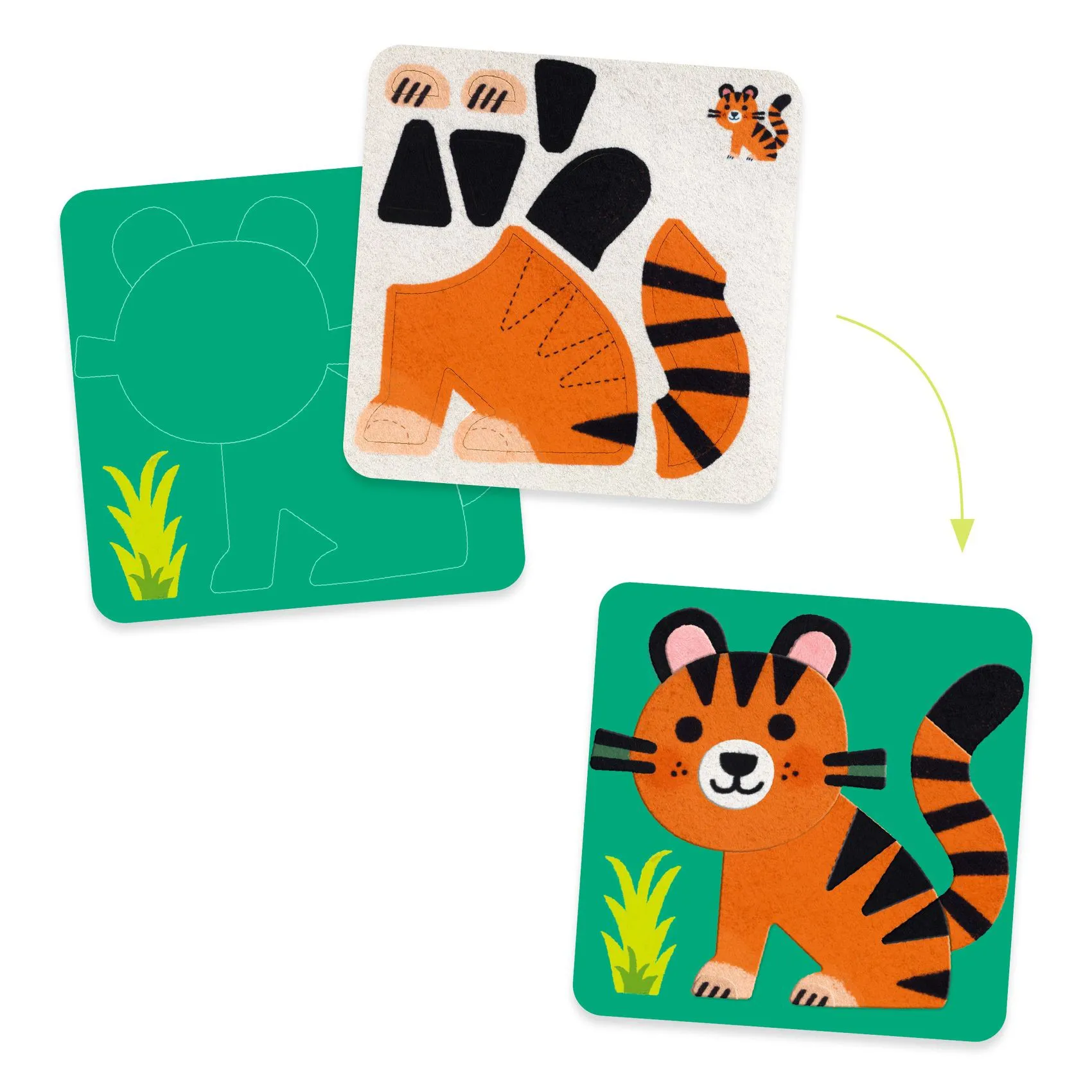 Gioco immagini in feltro - Animali morbidi