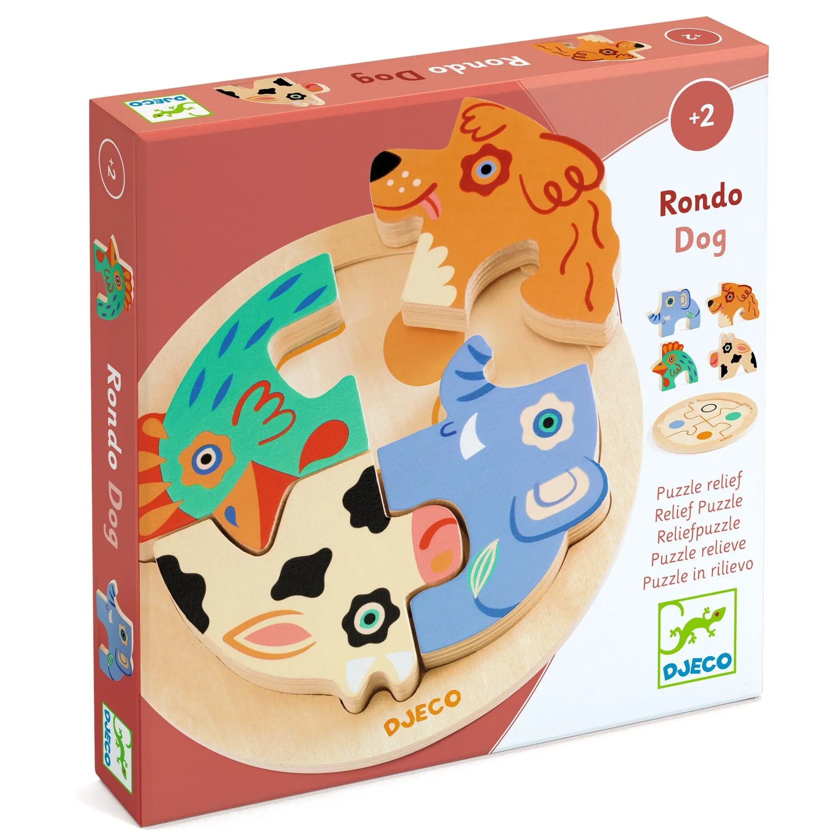 Puzzle in legno rotondo ad incastro - Rondo Dog