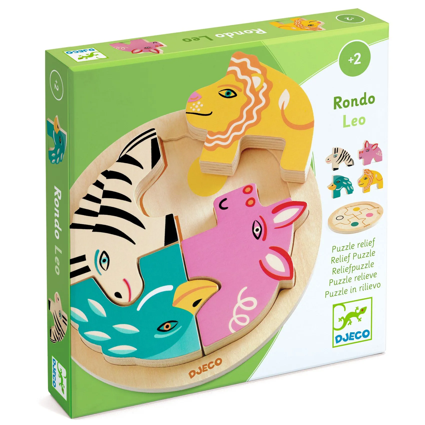 Puzzle in legno rotondo ad incastro - Rondo Leo