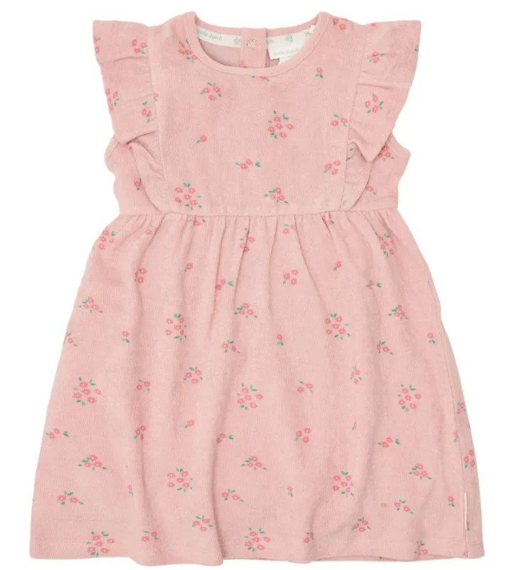 Vestito rosa con stampa floreale