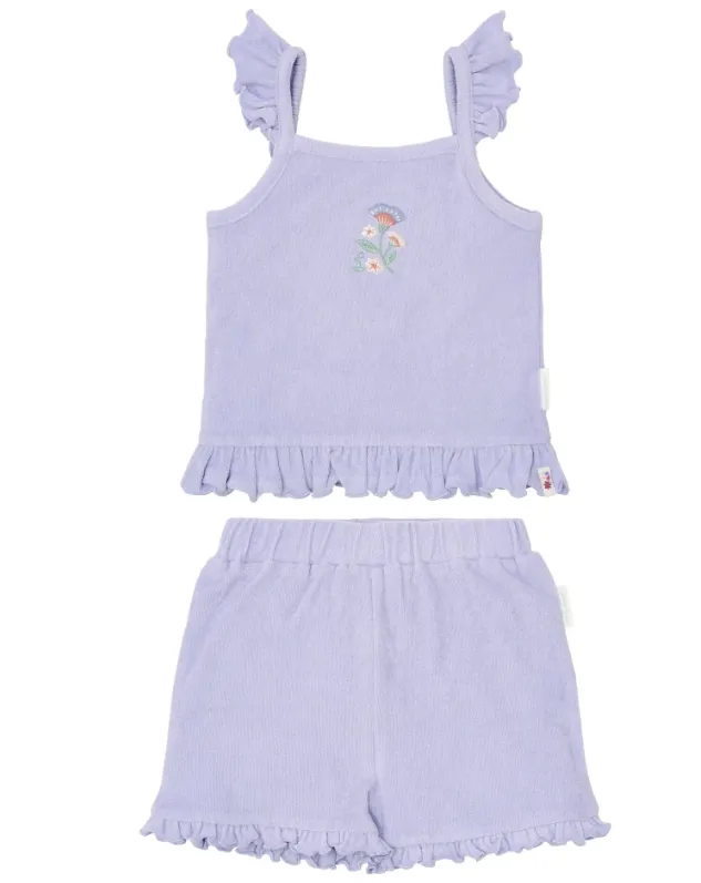 Completo top e pantaloncini - Viola