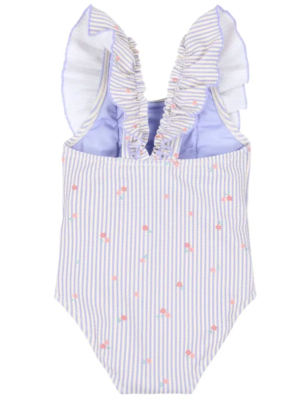 Costume da bagno - Viola - A righe