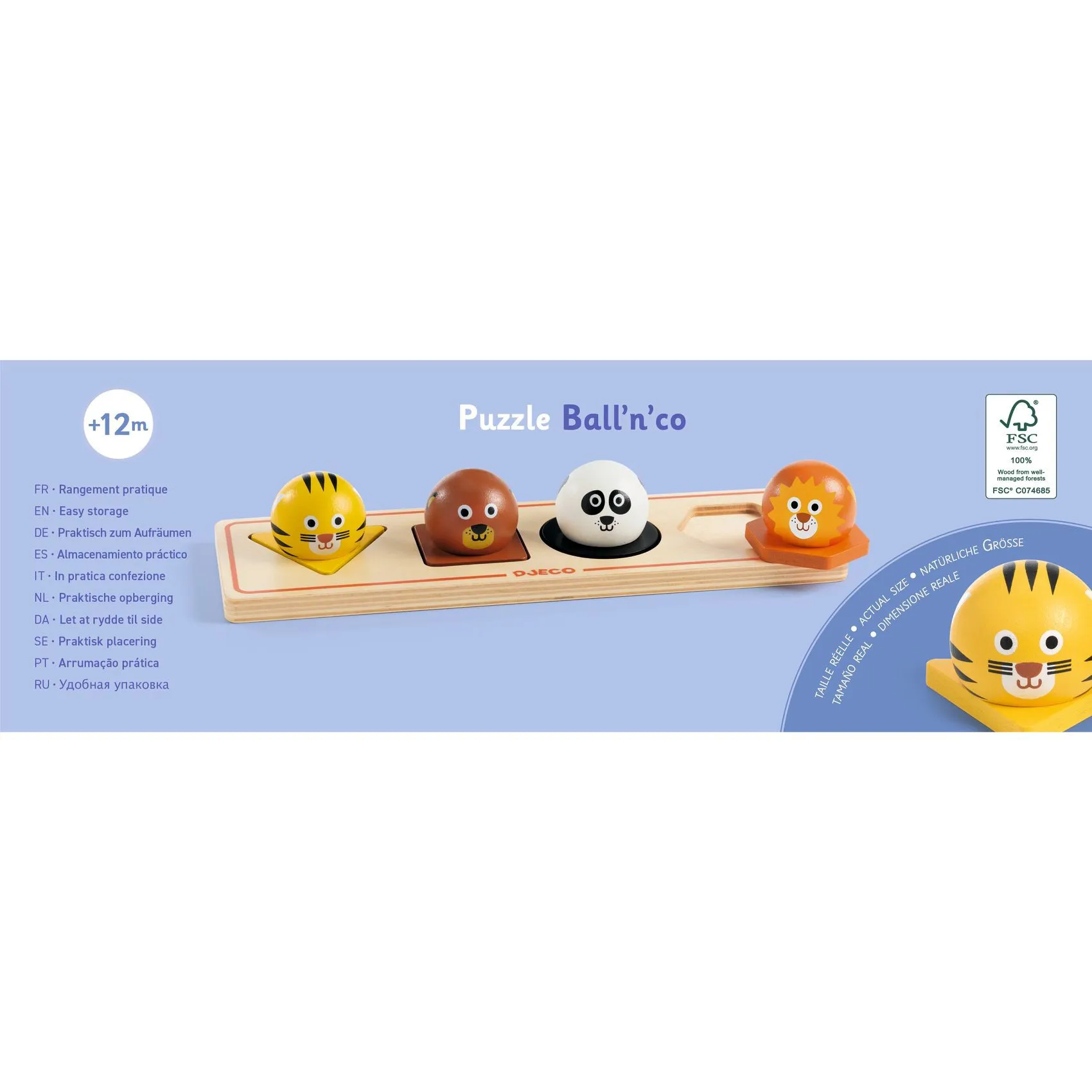 Puzzle ad incastro in legno Ball'n'Co