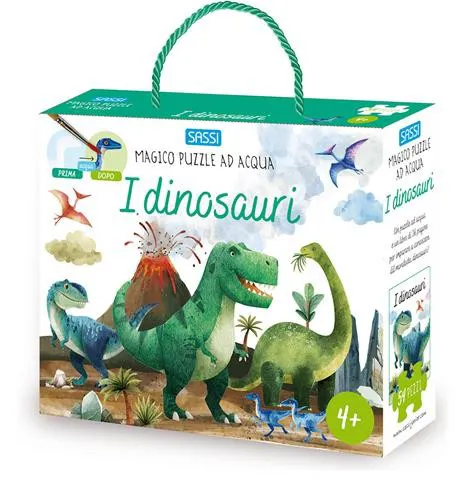 I dinosauri. Magico puzzle ad acqua, con pennello. Con puzzle da 54 pezzi
