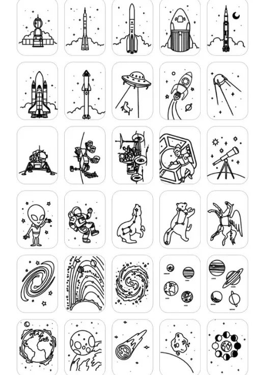 Refill 60 card per tavoletta grafica Kidiwolf - Galassia e Dinosauri