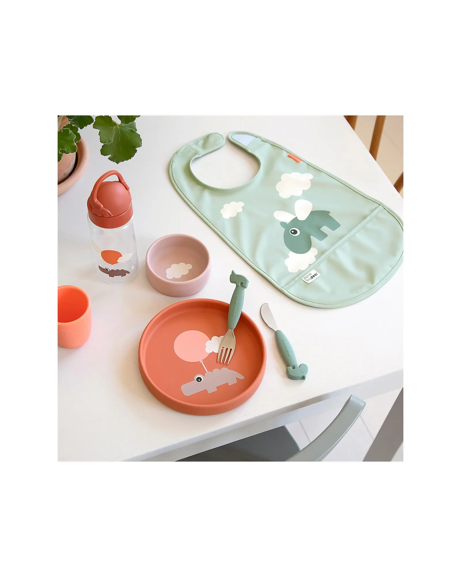 Bavaglio Impermeabile con Tasca - Happy Clouds - Verde