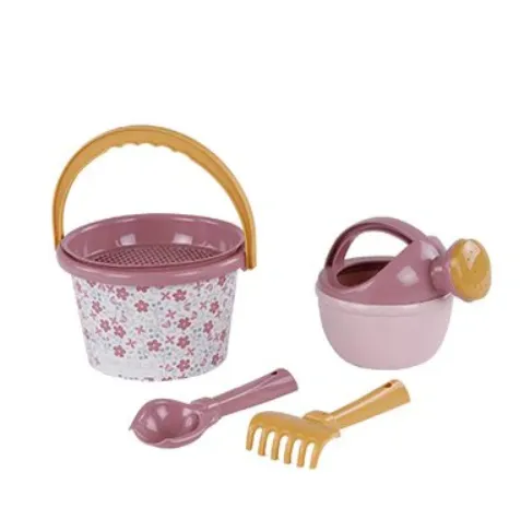 Set da spiaggia con fiori rosa, set da 5 pezzi