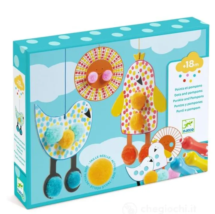 Gioco punti e pompoms - Nel cielo