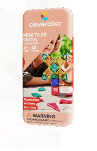 Cleverclixx - Costruzioni Magnetiche Mini Tiles Pack Pastello