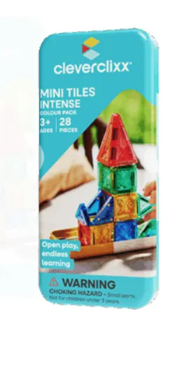 Cleverclixx - Costruzioni Magnetiche Mini Tiles Pack Intense