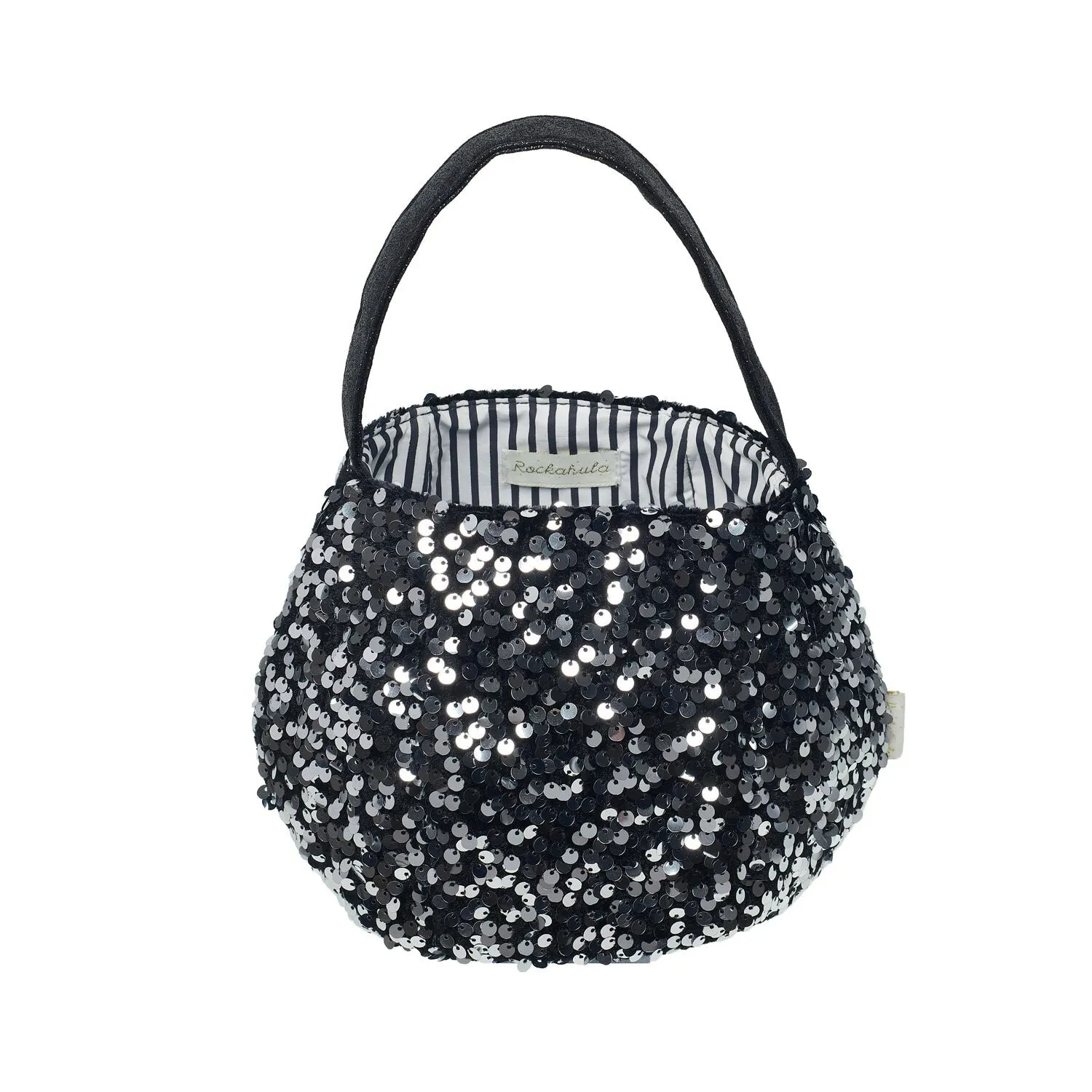 Borsa secchiello velluto e paillettes nero Halloween