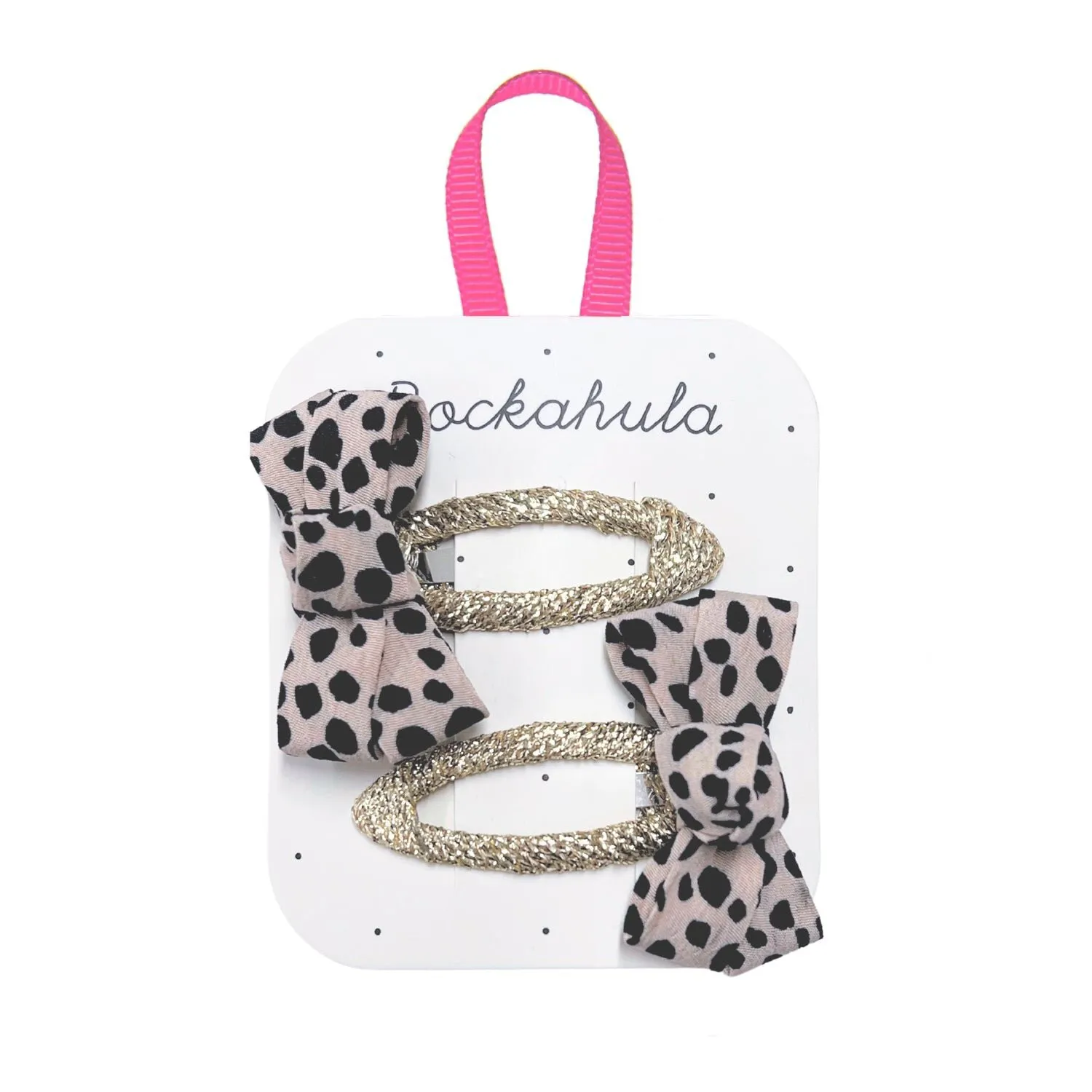 Mollette fiocco leopardato