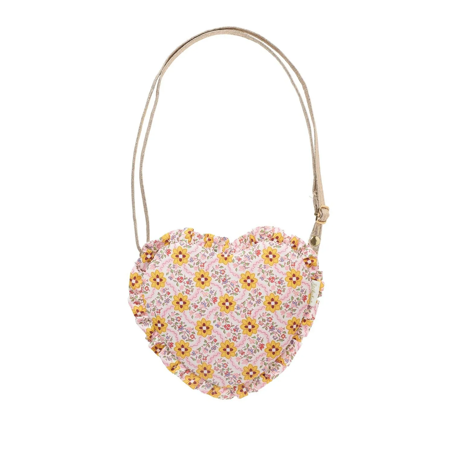 Borsa a forma di cuore con volant floreale Cottage