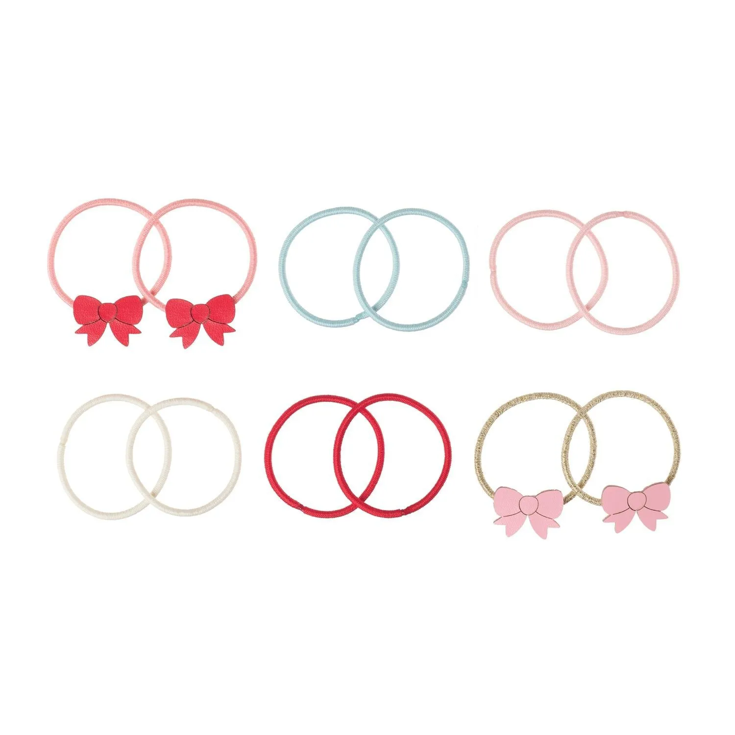 Set di mini elastici per capelli con fiocchetto