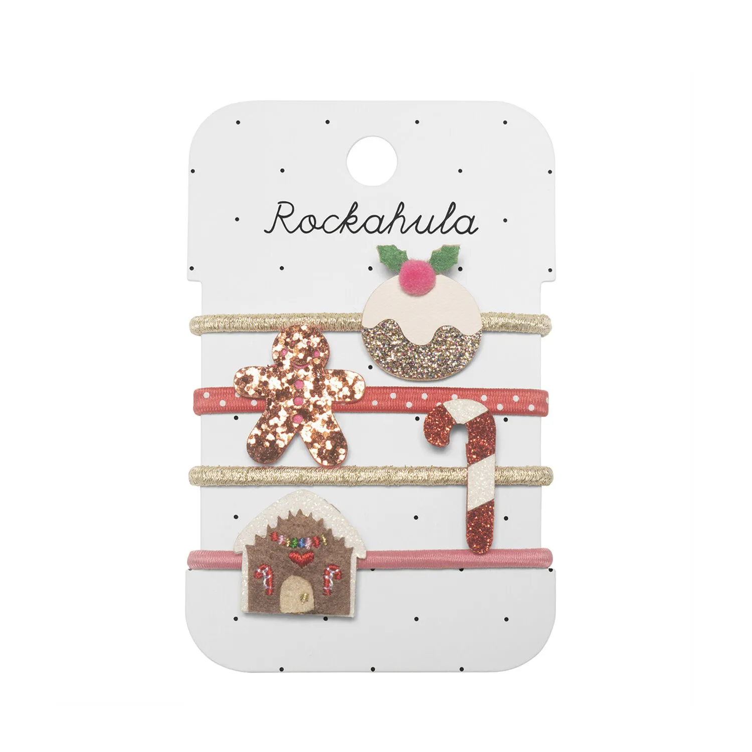 Elastici Natale pudding+omino+casetta+bastoncino