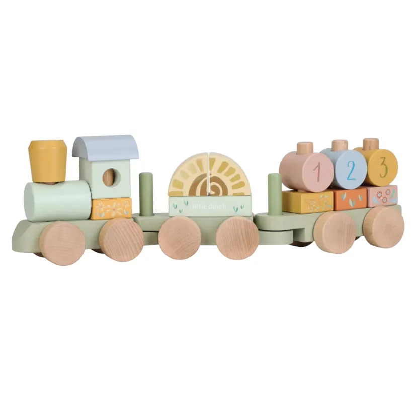 Treno con blocchi in legno - Safari