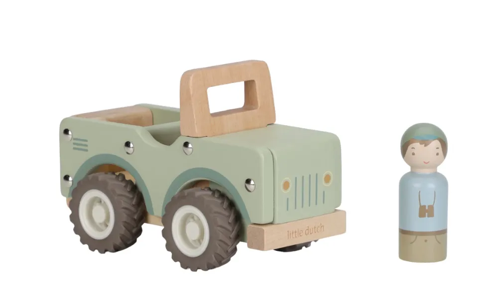 Macchina Safari Jeep in legno con personaggio