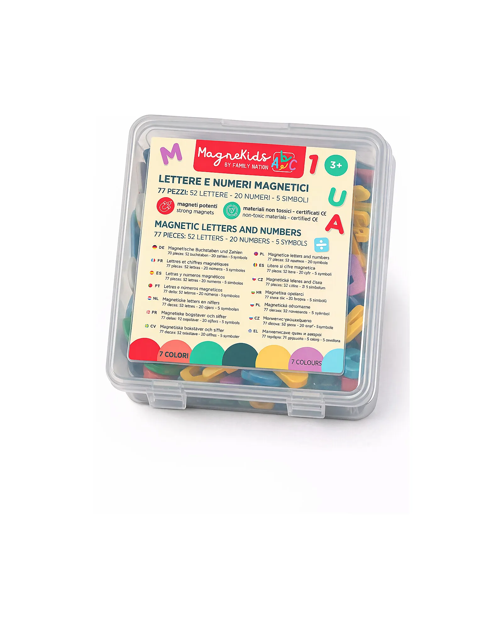 Set di 77 Lettere e Numeri Magnetici MagneKids™ - Pastello